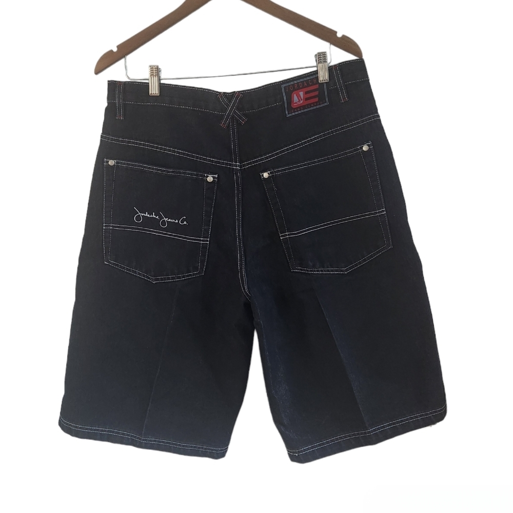Jordache Vintage Black Shiney Mens Size 36 Shorts Y2K